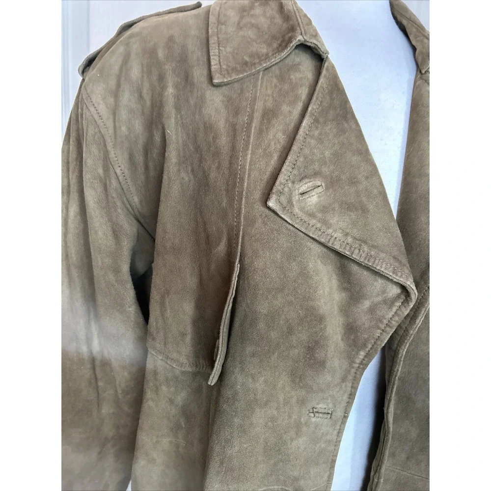 Vintage Ellen Tracey Neiman Marcus, Women's Jacket/Shirt, Size 8  Brown Suede - Picture 2 of 16